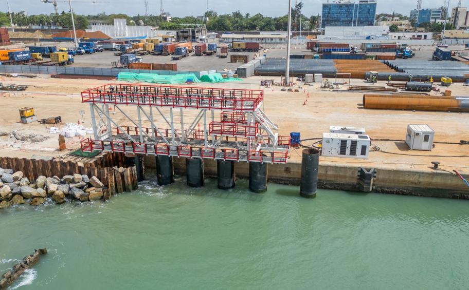 Eiffage Génie Civil Marine a franchi une étape importante sur le projet d’extension du port de Cotonou au Bénin
